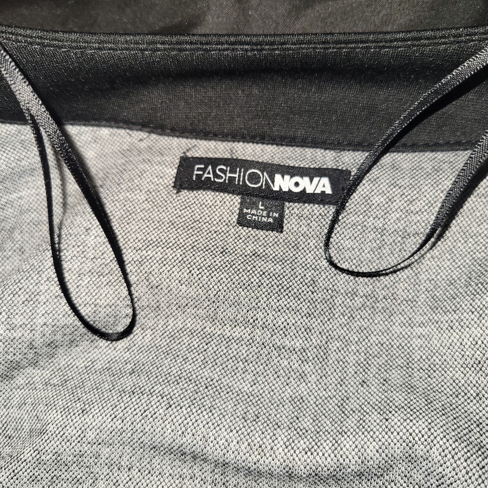 Fashion Nova Black and Gray Long Sleeve Dress - Picture 5 of 5